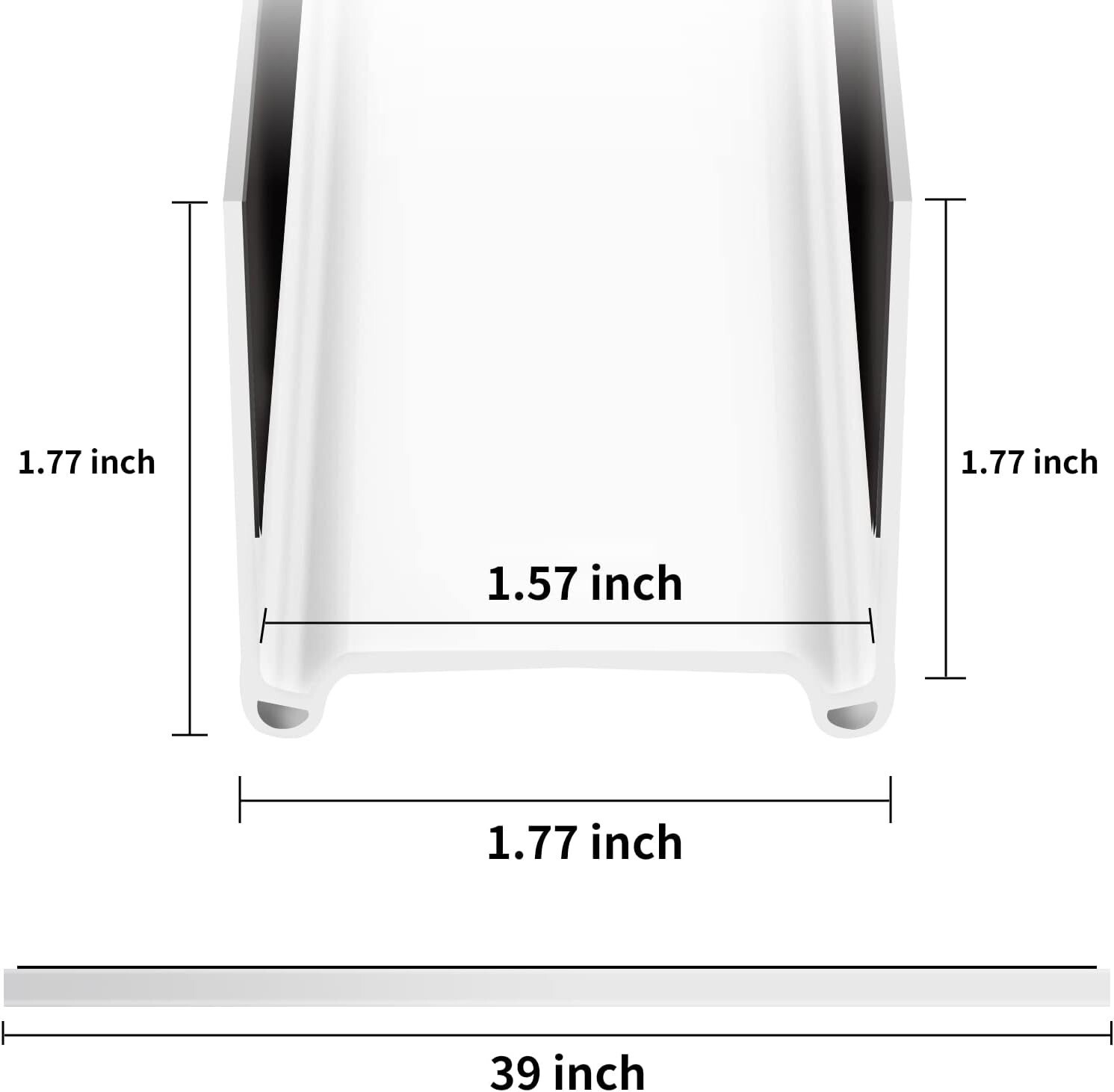 Door Draft Stopper Strong Adhesive Draft Stopper for Bottom of Door  39"L White