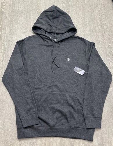 Volcom Hoodie Men Small Gray Fleece Sweatshirt Drawstring Pullover Sweater - Picture 3 of 8