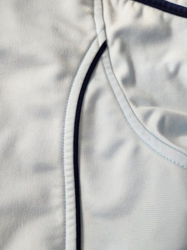 2000s Womens Adidas Athletic Track Suit Baby Blue Dark Blue w/White Stripes Med - Picture 8 of 9