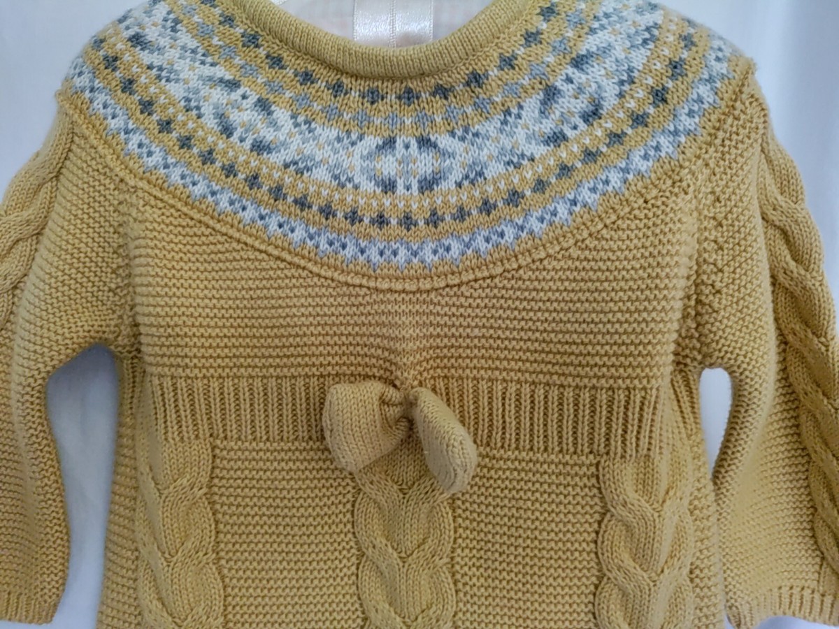 Cynthia Rowley Used Fair Isle Cable Knit Sweater Dress 12 mo