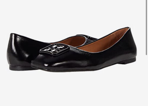 Tory Burch Georgia Ballet Flat Perfect Black /Perfect Black Leather Size 6  M 196133028421 | eBay