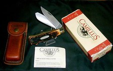 Camillus 716 Knife Dura-Stag Handles W/Rear Locks Original Packaging & Sheath