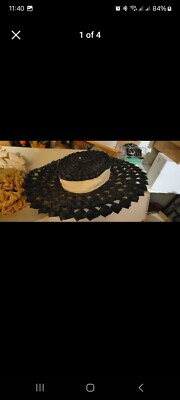Vintage Mr. John Classic Wide Brim Woven Straw Lattice Sun Hat 1960s Garden Vintage 1960s  main image 2