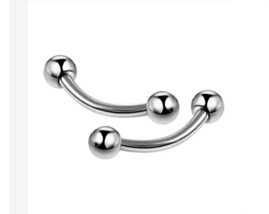 Piercing Sopracciglio Curvo Acciaio Chirurgico Banana Trago Helix  Argento - Immagine 3 di 4