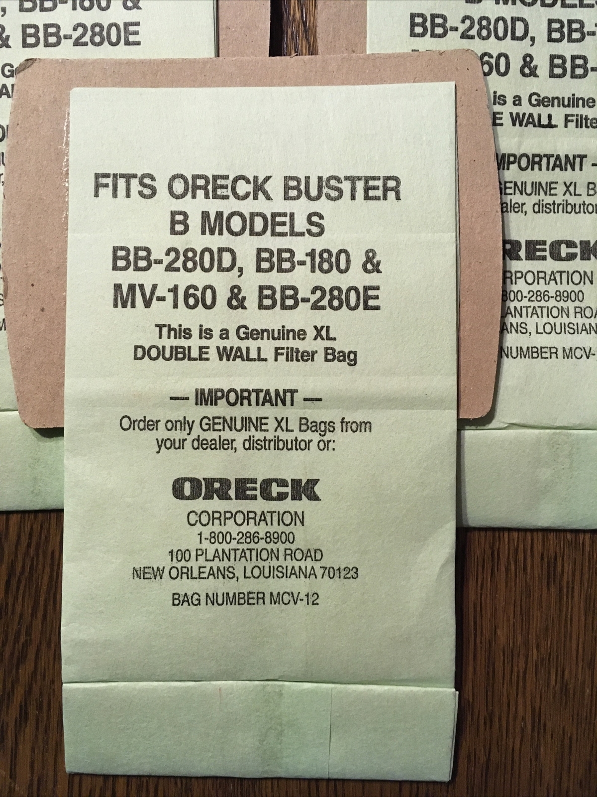 5 Genuine Oreck BusterB Vacuum Bags Buster BB 280D BB180 MV 160 BB280E