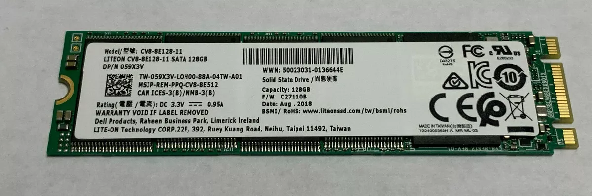 Lite On 128GB SSD M.2 SATA 2280 Solid State Drive CV8 8E128 11