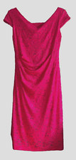 GINA BACCONI Lace Hot Pink Ladies Dress Bodycon UK size 10 Strech