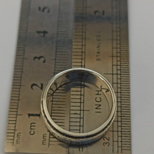 Shema Israel Silver Ring Band Spinner Solid 925 Hebrew Letters Unisex Gift 9.5 - Picture 7 of 13