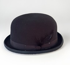 Bailey Derby Bowler Small Of Hollywood Black Harker English Fedora Hat size 7
