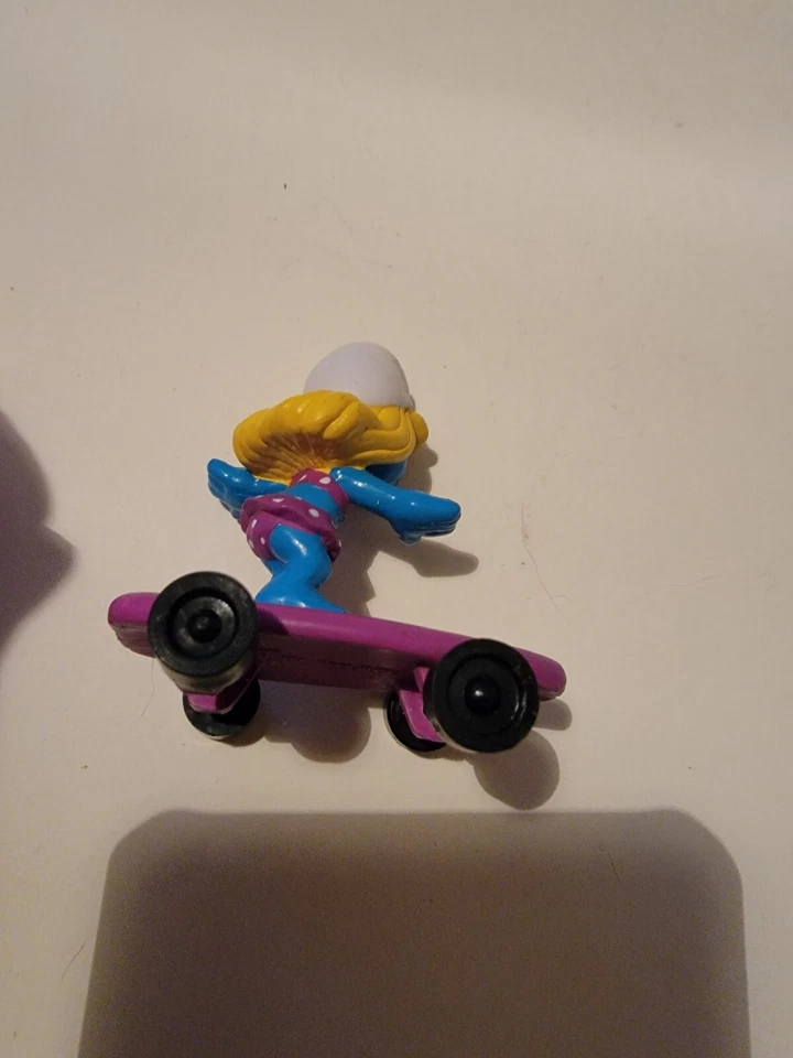 Hardees Smurfin’ Smurfs Skateboard Smurfette Vintage 1990 Peyo Applause Foto 2 de 4