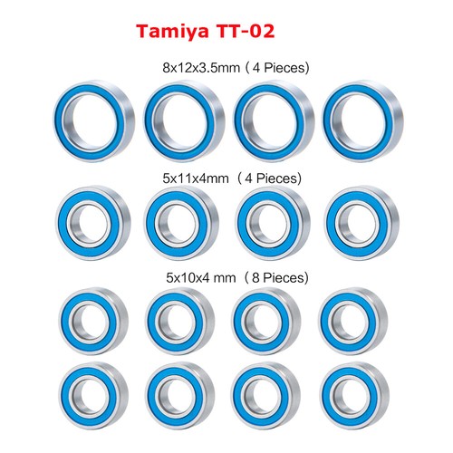 Sealed Bearing Kit Tuning Kugellager Für Tamiya Lunchbox Clodbuster TT-01 TT-02 - Bild 7 von 19