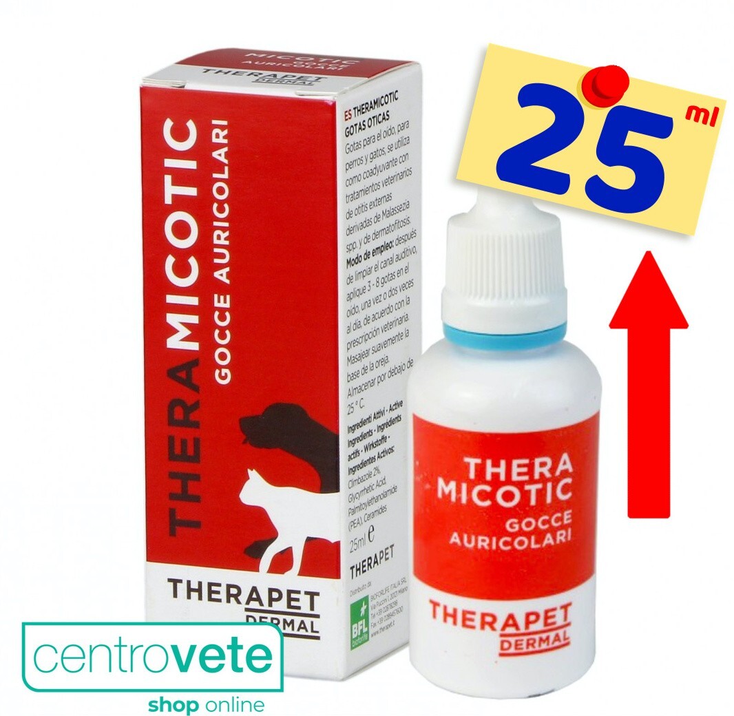 Therapet THERAMICOTIC Gocce Auricolari 25ml - Stop al Prurito Orecchie