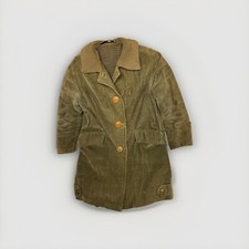 Vtg 50s 60s Sears Olive Corduroy Driving Jacket Shawl Collar & Lining Size 8