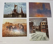 Conoco 70’s Art Promo Textured Lithograph Prints Lot of 4 8” x 10” Reprint Craft