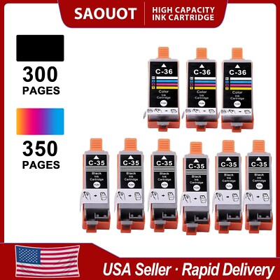 9PK PGI-35 CLI-36 PGI35 CLI36 Ink Cartridge for Canon PIXMA TR150 Printer