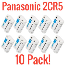 10 Pack Panasonic 6V 2CR5 Photo Lithium Battery White New DL45, KL2CR5, 5032LC