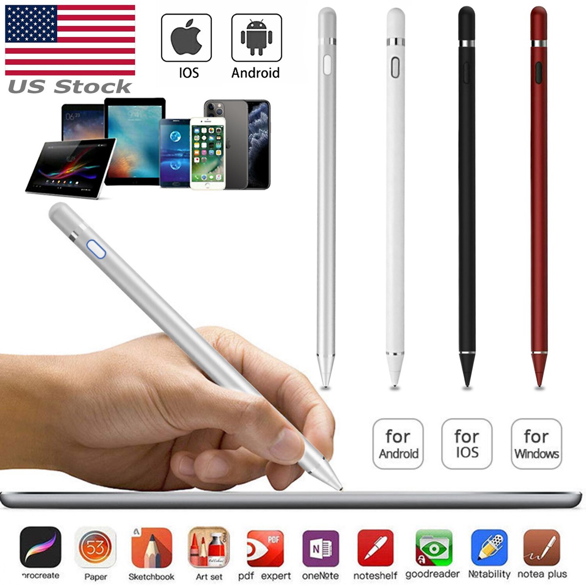 Pencil Stylus For Apple iPad / iPhone / Samsung Galaxy Tablet