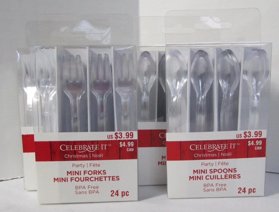 庆祝它可重复使用派对迷你小吃盘勺子碗叉杯甜点套装 — 第 4/4 张图片