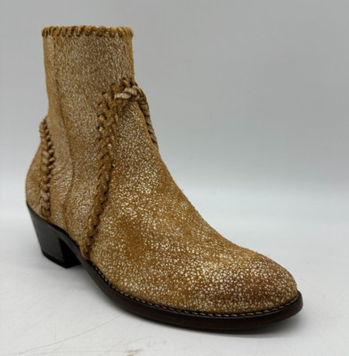 Very Volatile Varela Brown White Speckled Suede Ankle Bootie Women's Size 7 M