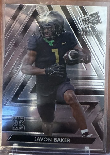 Tarjeta base de novato Patriots Javon Baker 2024 Leaf Press Pass #46 - Imagen 1 de 2