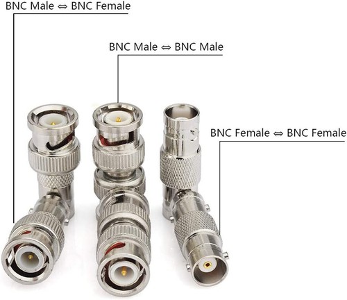 BNC Adapter Kit 6 STÜCKE M-F RF Konverter Koppler für CCTV Überwachungskamera - Picture 2 of 15
