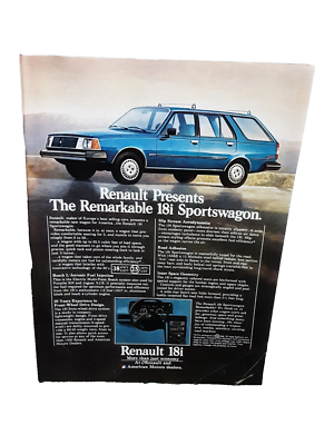 1981 Renault 18i Wagon Blue Color Car Original Print Ad 80s | eBay