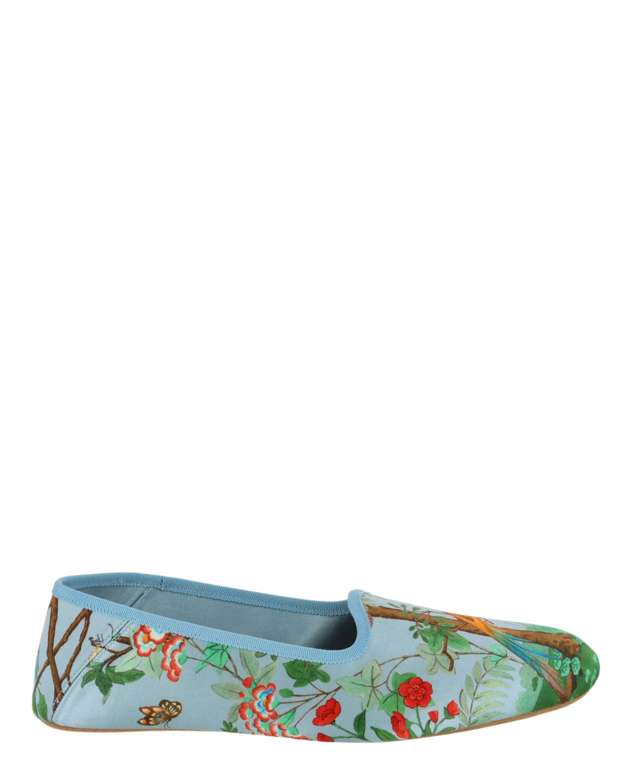 Pantoufles homme Gucci satin voyage imprimé Tian