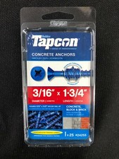 24255 Tapcon 25-Pack 1-3/4-in x 3/16-in Concr...