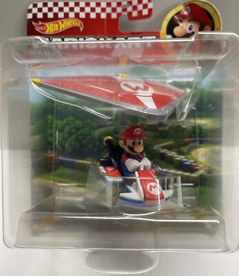 Voiture Hot Wheels Mario Kart - Mario Standard Kart + Super Glider - Échelle 1/64 - Diecast - Modèle 2021 Neuf