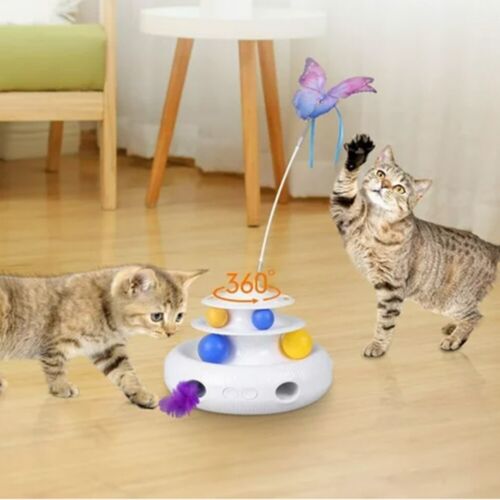 Katzenspielzeug 3-in-1 intelligentes interaktives elektronisches Kätzchenspielzeug, flatternder Schmetterling - Bild 1 von 7