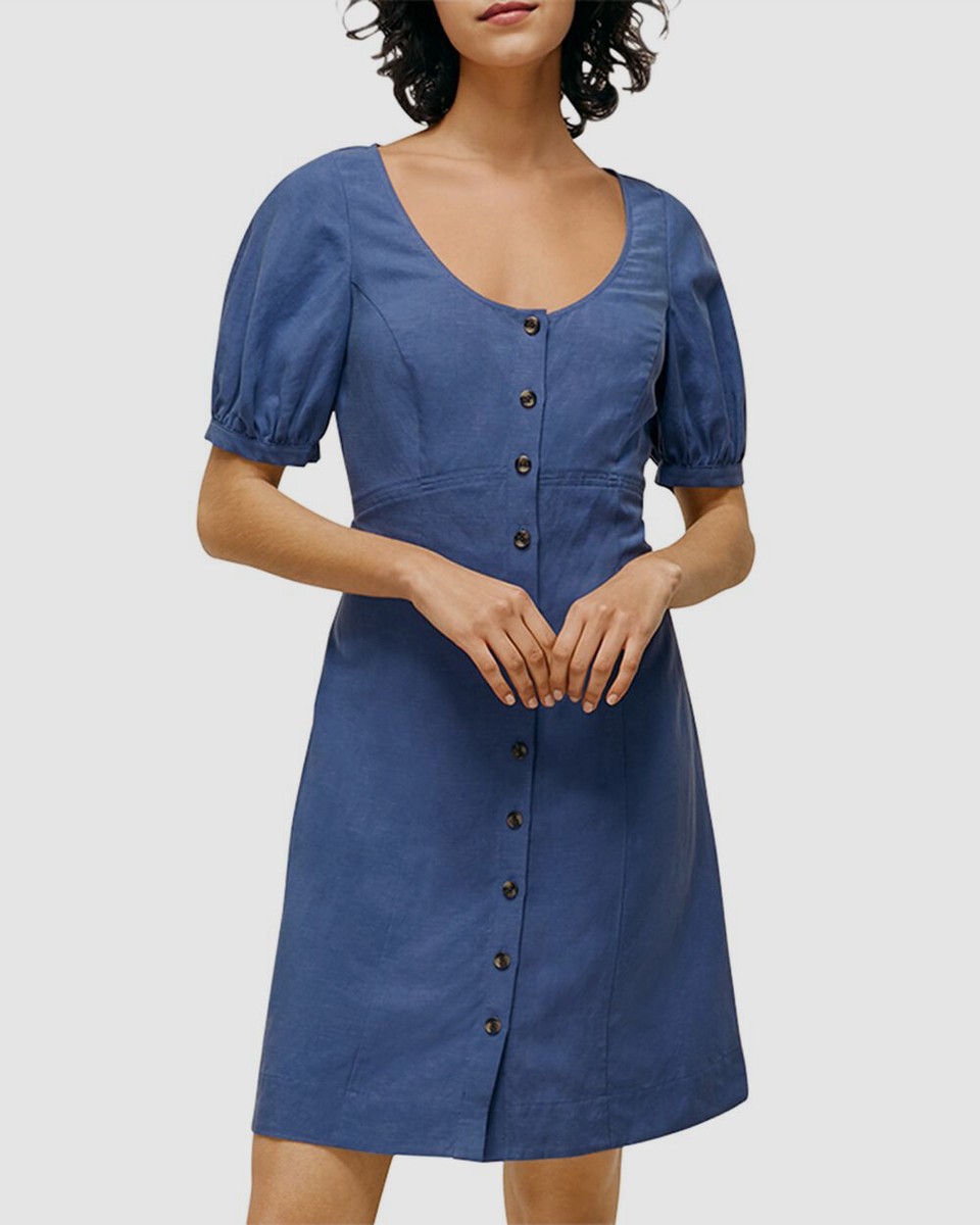 whistles linen dresses Whistles Fit and Flare Linen Dress Oatmeal Size 6