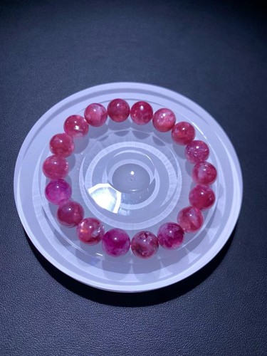 Pulsera de piedras preciosas de cristal de cuarzo púrpura natural de 10,7 mm - Imagen 6 de 9
