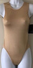 GK Elite LEOTARD LADIES SMALL NATURAL TONED TANK LINER AS NWT