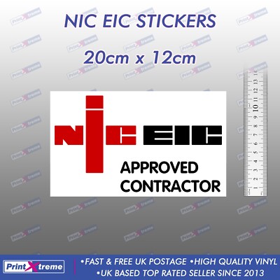 NIC EIC AUFKLEBER HANDWERKER, ELEKTRIKER, SCHREINER, TISCHLER, GAS SAFE, NIC, VAN,