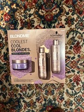 SCHWARZKOPF COOLEST COOL BLONDES SHAMPOO 10 OZ, CONDITIONER 8OZ, AND MASK6OZ KIT