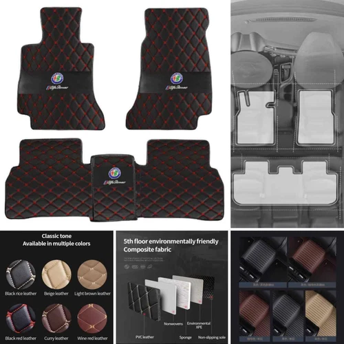 For Alfa Romeo Giulia-Stelvio All Models Car Floor Mats Custom Auto Carpets - Picture 29 of 39