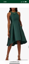ADRIANNA PAPELL DRESS/RETAIL$220/SIZE 16/LENGTH 41"/NEW WITH TAG/FOREST GREEN