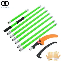 27FT Manual Pole Saw Tree Branch Trimmer with 8-Section For Pruning Palms