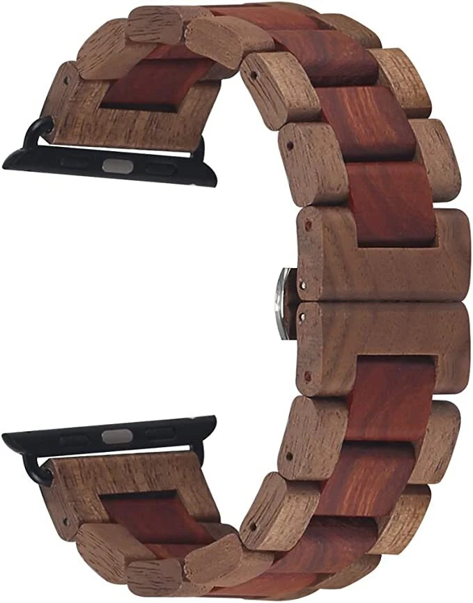 Деревянный ремешок для Apple Watch (орех + сандалии — 42/44/45 мм) для серии 7,6,5,4,3,2,1 - Изображение 3 из 4