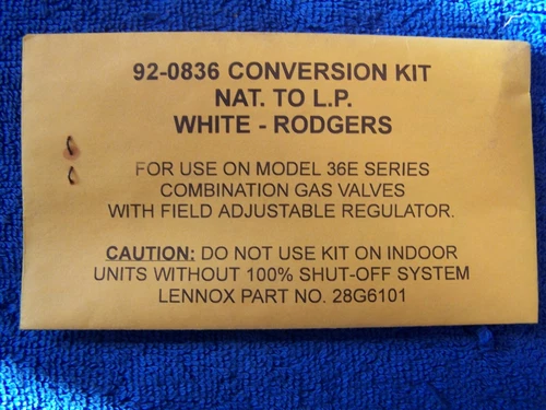 Honeywell 92-0836 Nat-LP Gas Valve Conversion Kit 36E series Lennox 28G6101