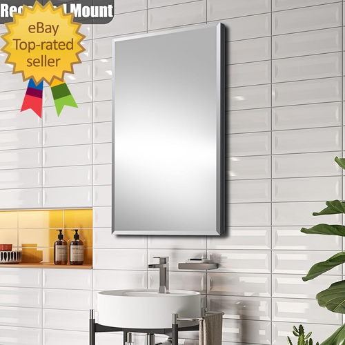 Medizinschrank 14 x 24 Zoll Spiegelgröße, Einbau oder Aufputz, schwarz Al - Bild 6 von 9