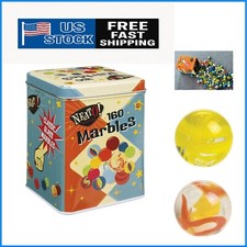 Neato Classics 160 Glass Marbles in Colorful Tin Box - Timeless Fun for Kids