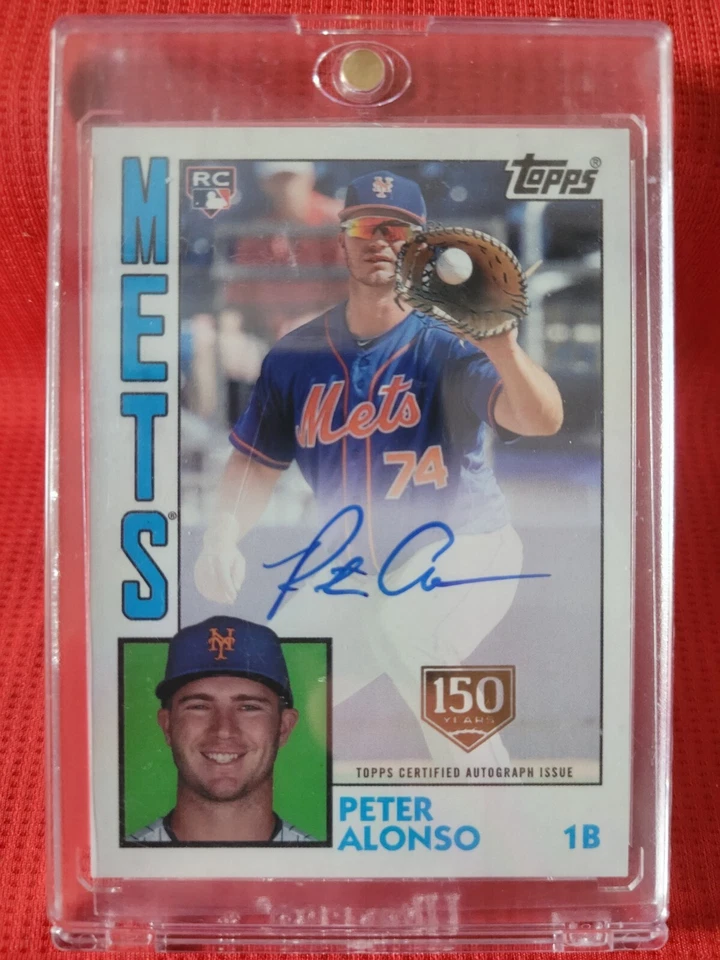 PETE ALONSO ROOKIE AUTO 2019 Topps /150 (150th Stamp) 1984 Design NEW YORK METS - Image 2 of 4