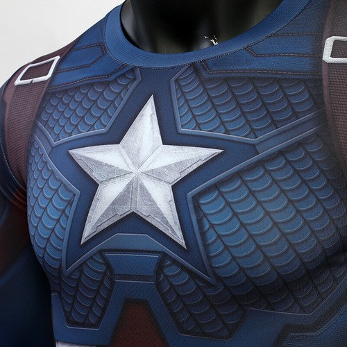 Avengers 4 Endgame Captain America 3D Print Shirt Tops Cosplay - Picture 4 of 7