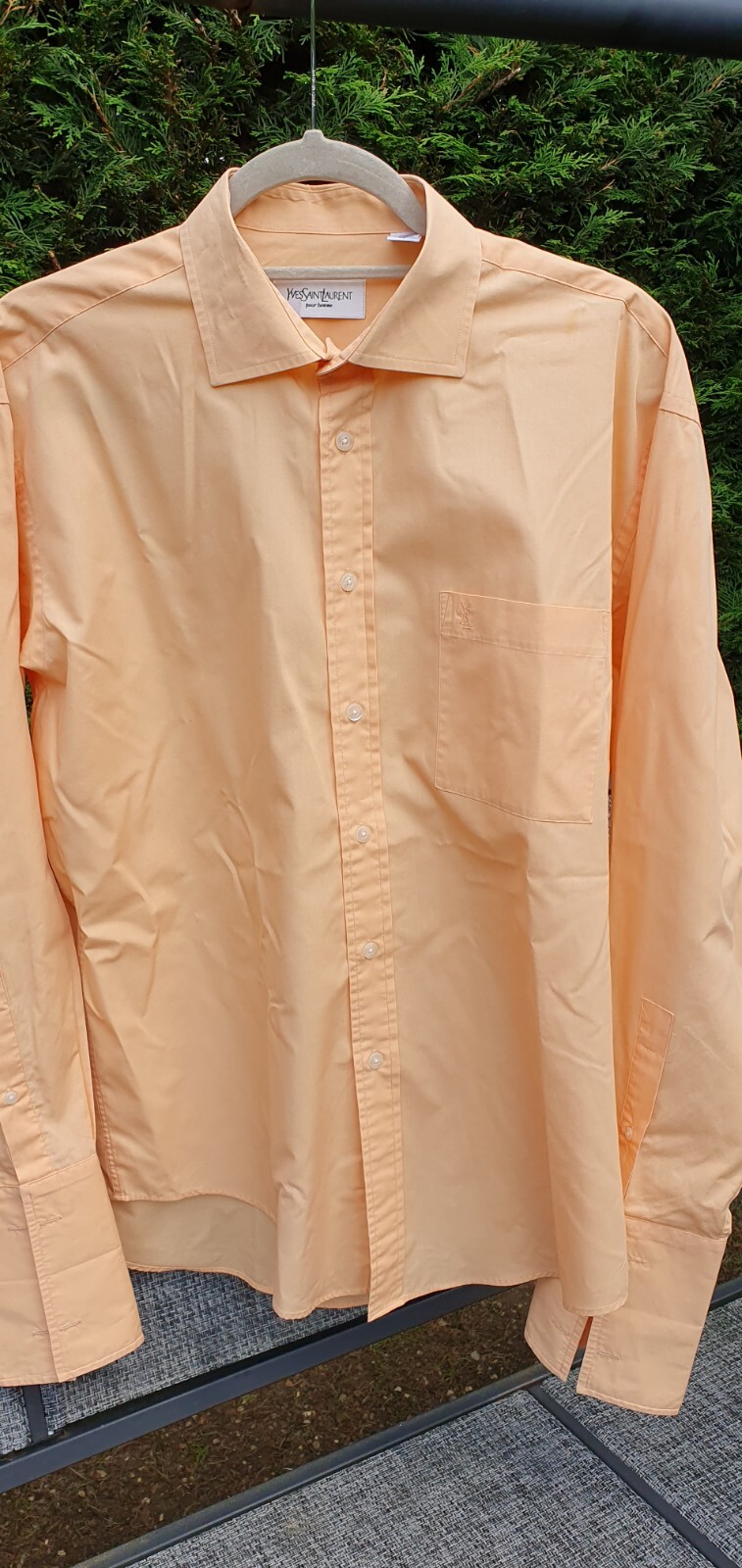 Polsino Ives Saint Laurent polsini uomo arancione pallido colletto taglia 16