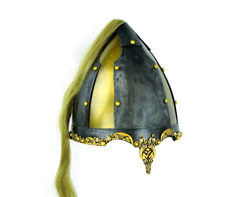 Casco vikingo ruso medieval calibre 18 para regalo de recreación SCA y Halloween Foto 2 de 3