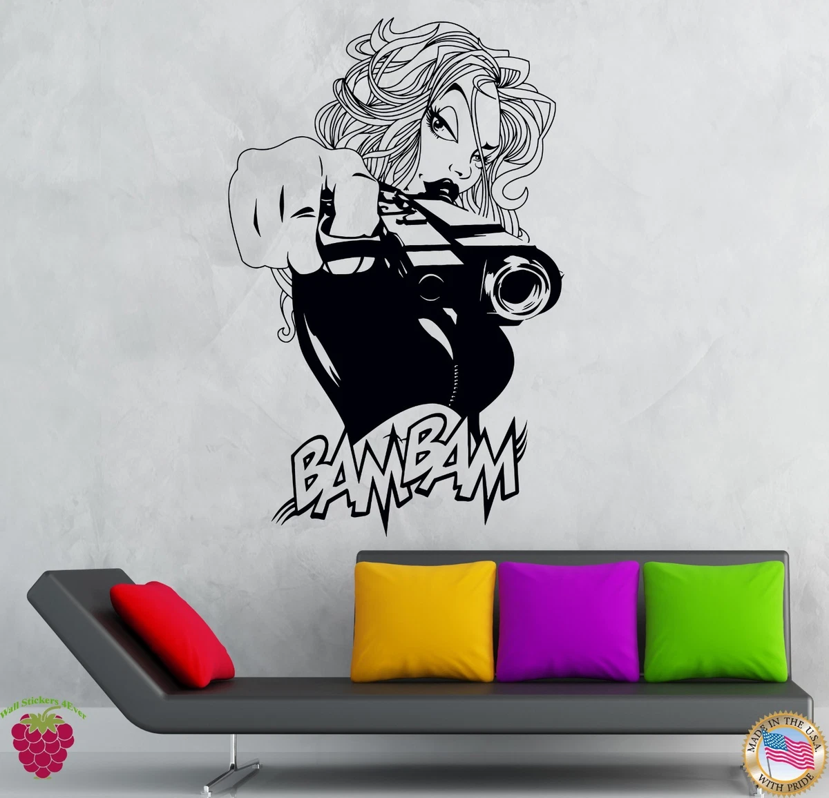 Wall Stickers Vinyl Decal Girl Teen With Gun Gangster Ghetto Decor (z2168)  | eBay