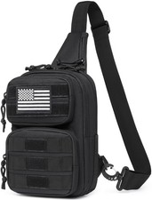 Tactical Sling Bag Backpack, RFID Blocking Crossbody Shoulder Bag for Men
