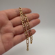9ct Solid Yellow Gold Figaro Link Bracelet 8⅛” 2.85g 375 Hallmarked