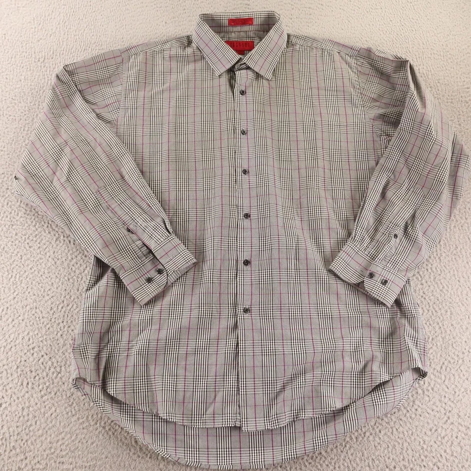 Camisa Bergamo Nueva York Para Hombres XL Príncipe de Gales Cuadros Glen A Cuadros Abotonada Foto 2 de 4